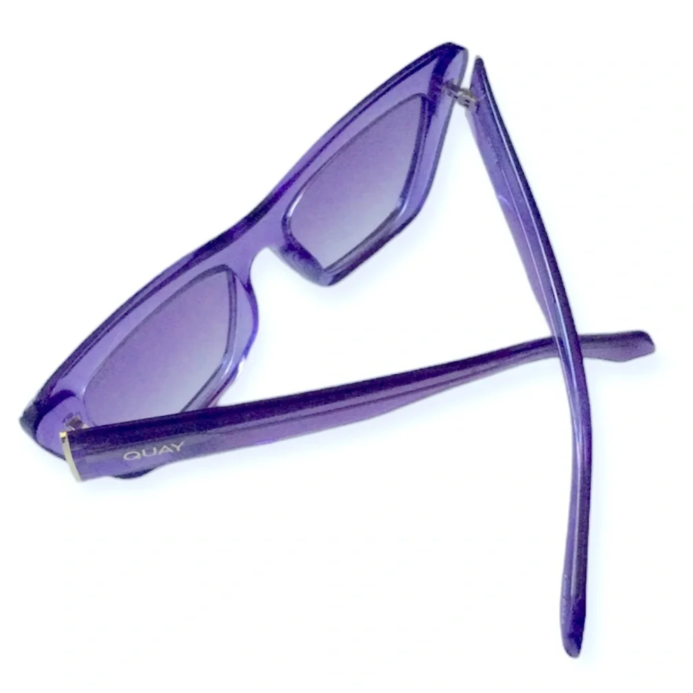 QUAY On The Radio Sunglasses Purple Frame Purple Gradient Lens Cat Eye NWT